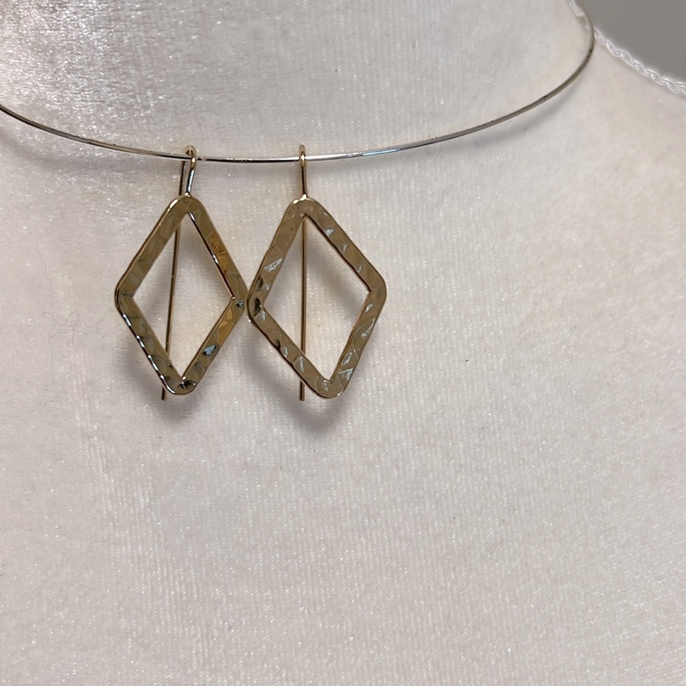 Fashion Gold Tone Fish Hook Earrings